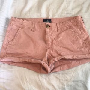 Light pink jean shorts